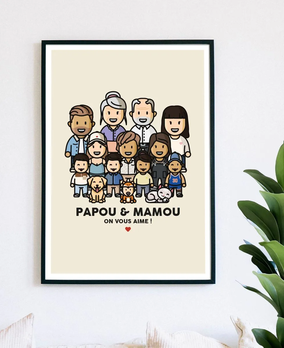Affiche Famille figurine XXL