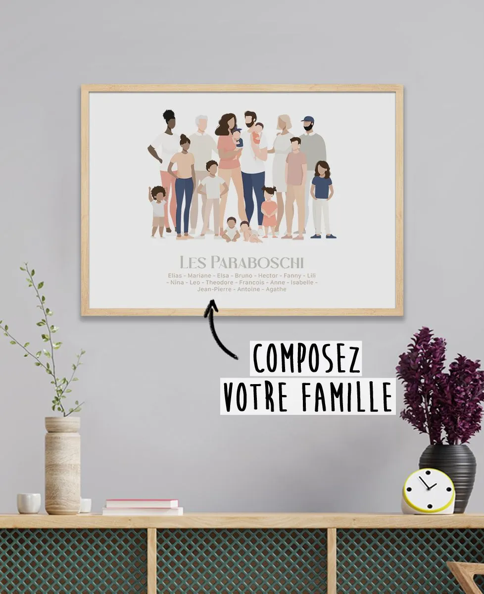 Affiche Famille nombreuse personnalisé