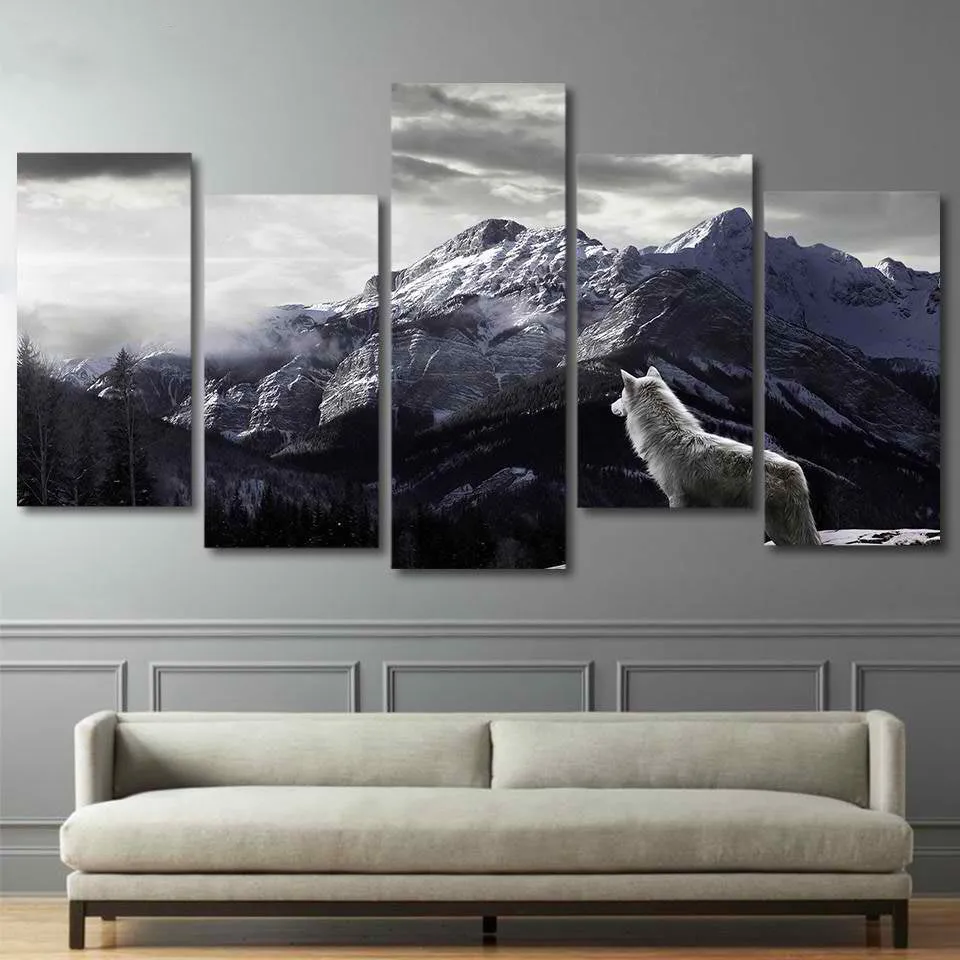 Art mural Wolf Mountains