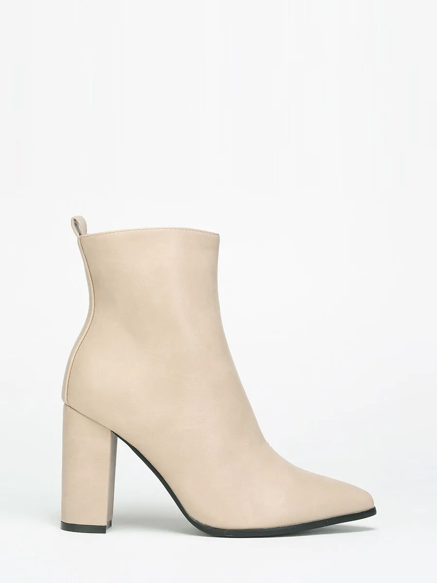 Bottines à talon- Beige