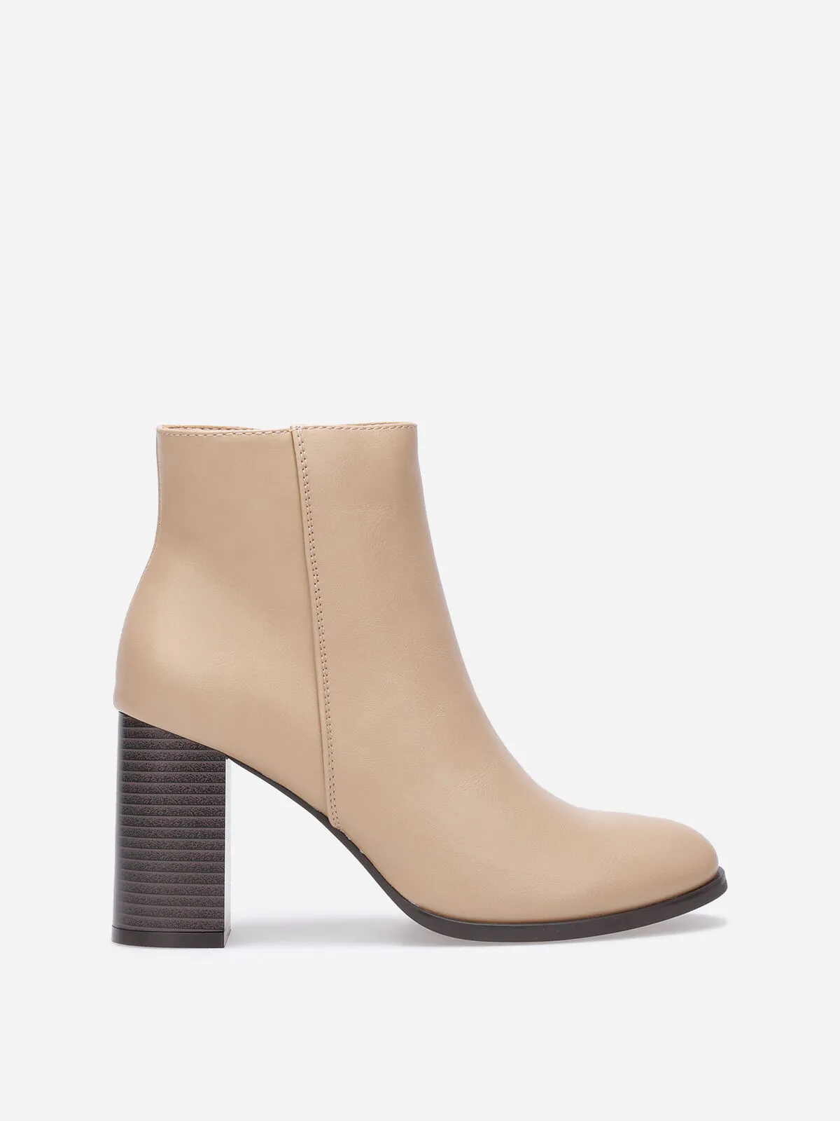 Bottines basiques à talon- Taupe