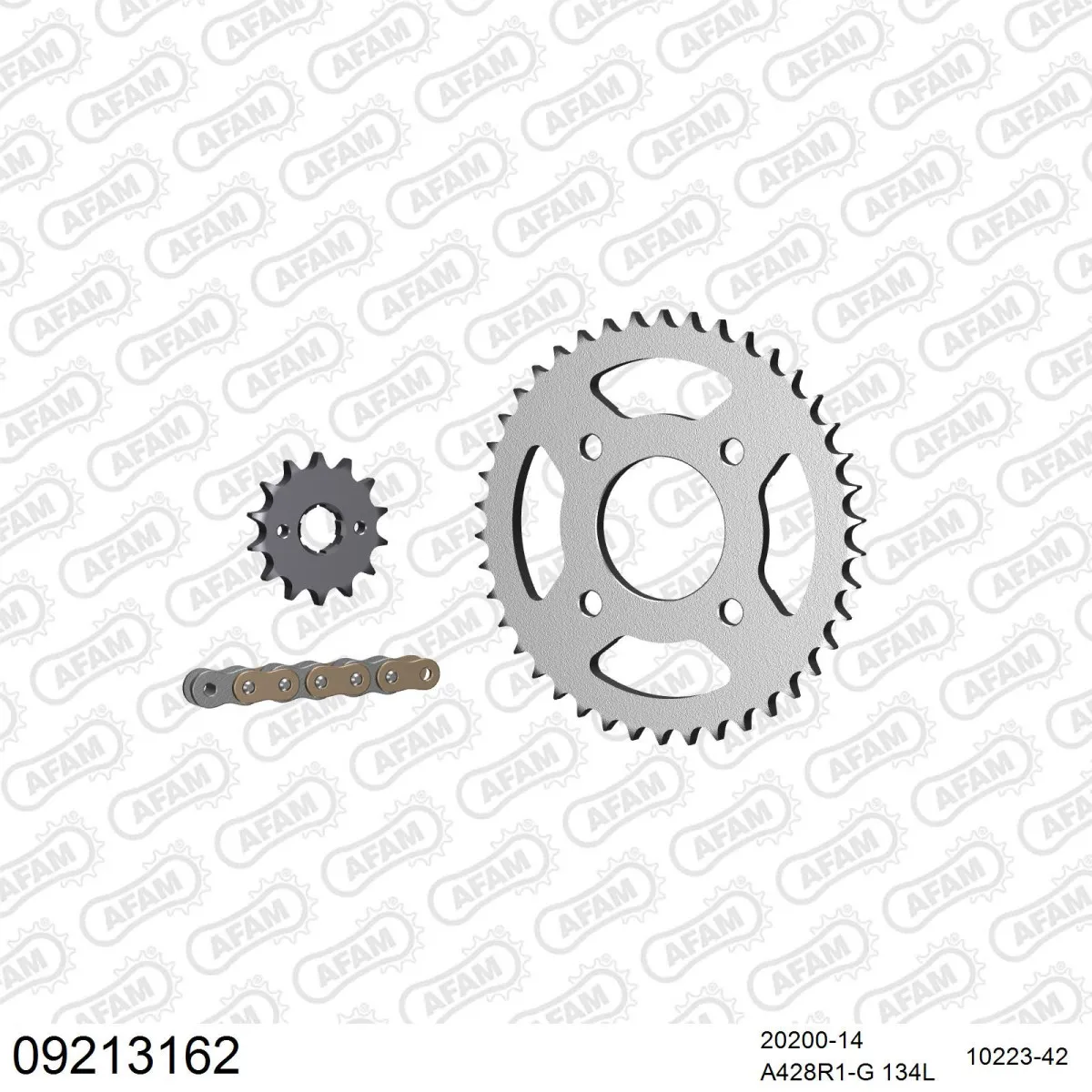 Kit chaine 428 AFAM - Couronne acier - Type de chaine au choix - DAELIM 125 VT 1999-2003