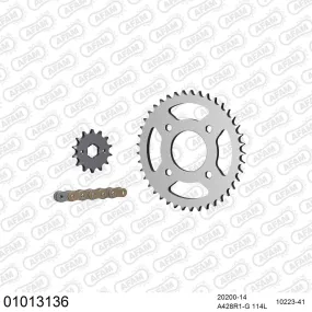 Kit chaine 428 AFAM - Couronne acier - Type de chaine au choix - HONDA CG 125 JC18 1992-2010