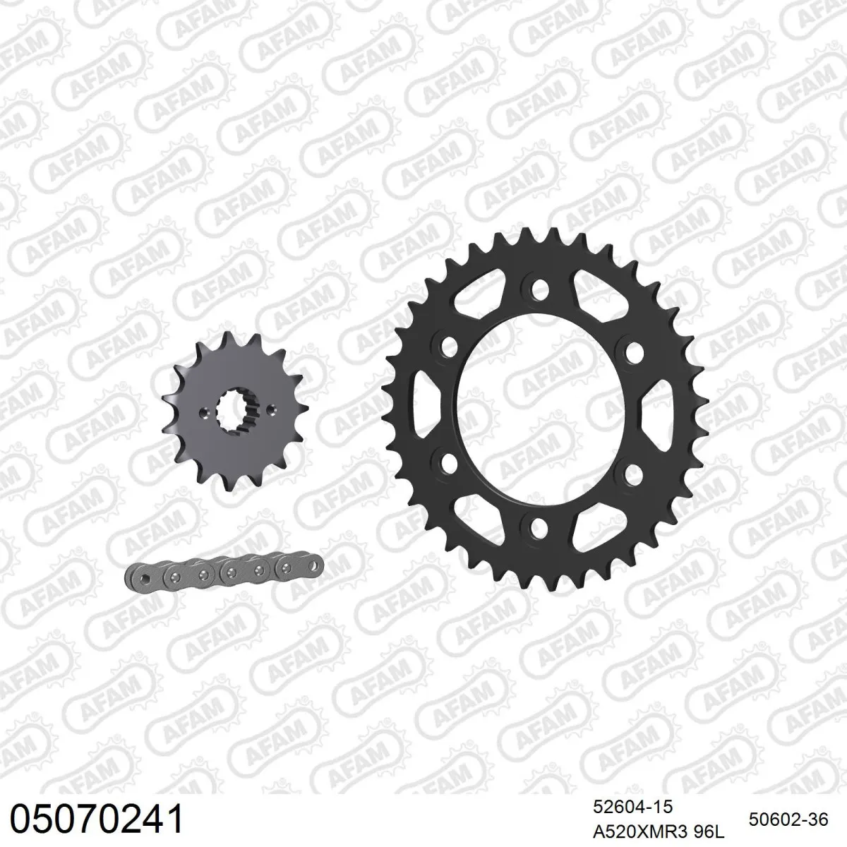 Kit chaine 520 AFAM - Couronne acier - Type de chaine au choix - DUCATI 600 SS 1994