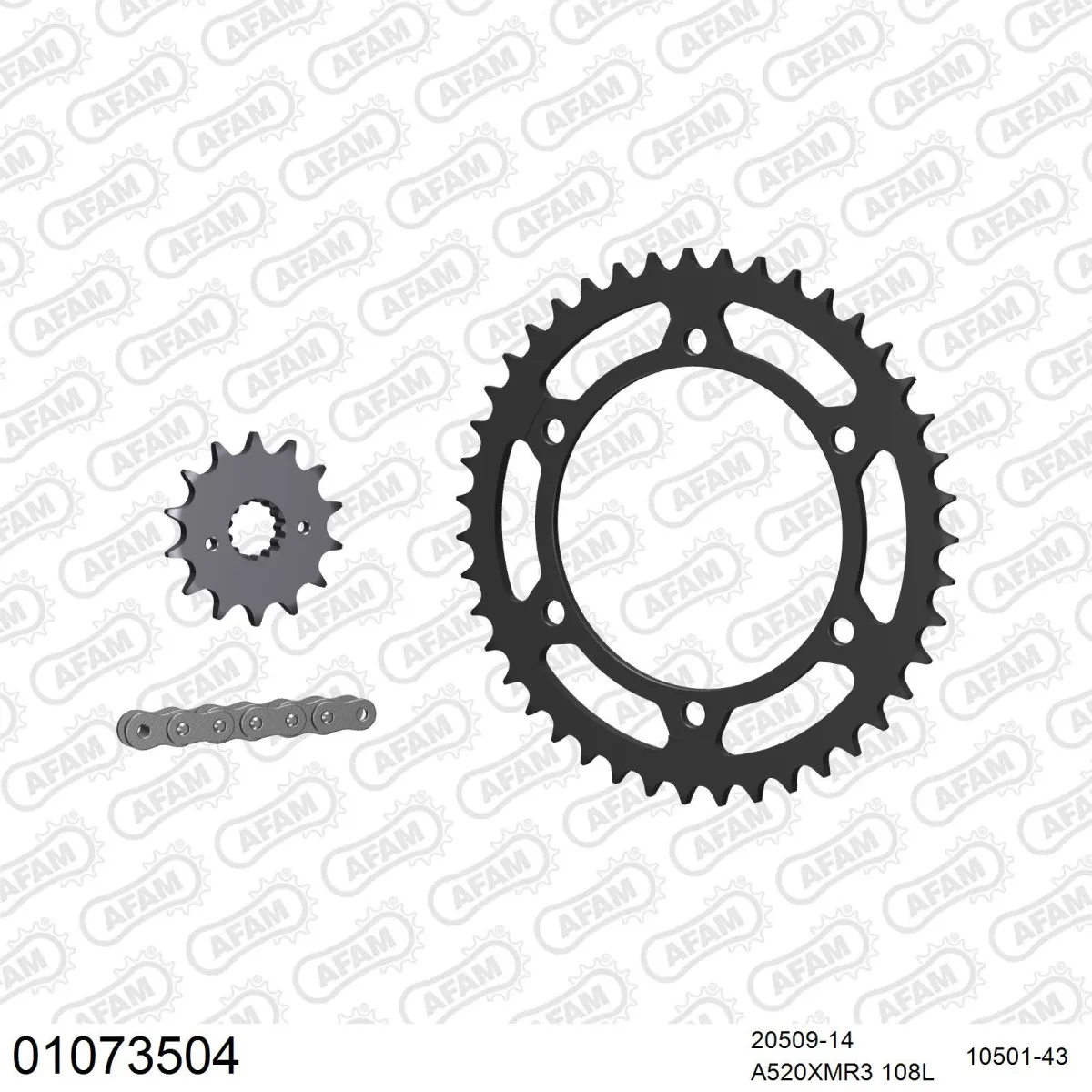 Kit chaine 520 AFAM - Couronne acier - Type de chaine au choix - HONDA SLR 650 1997-1998
