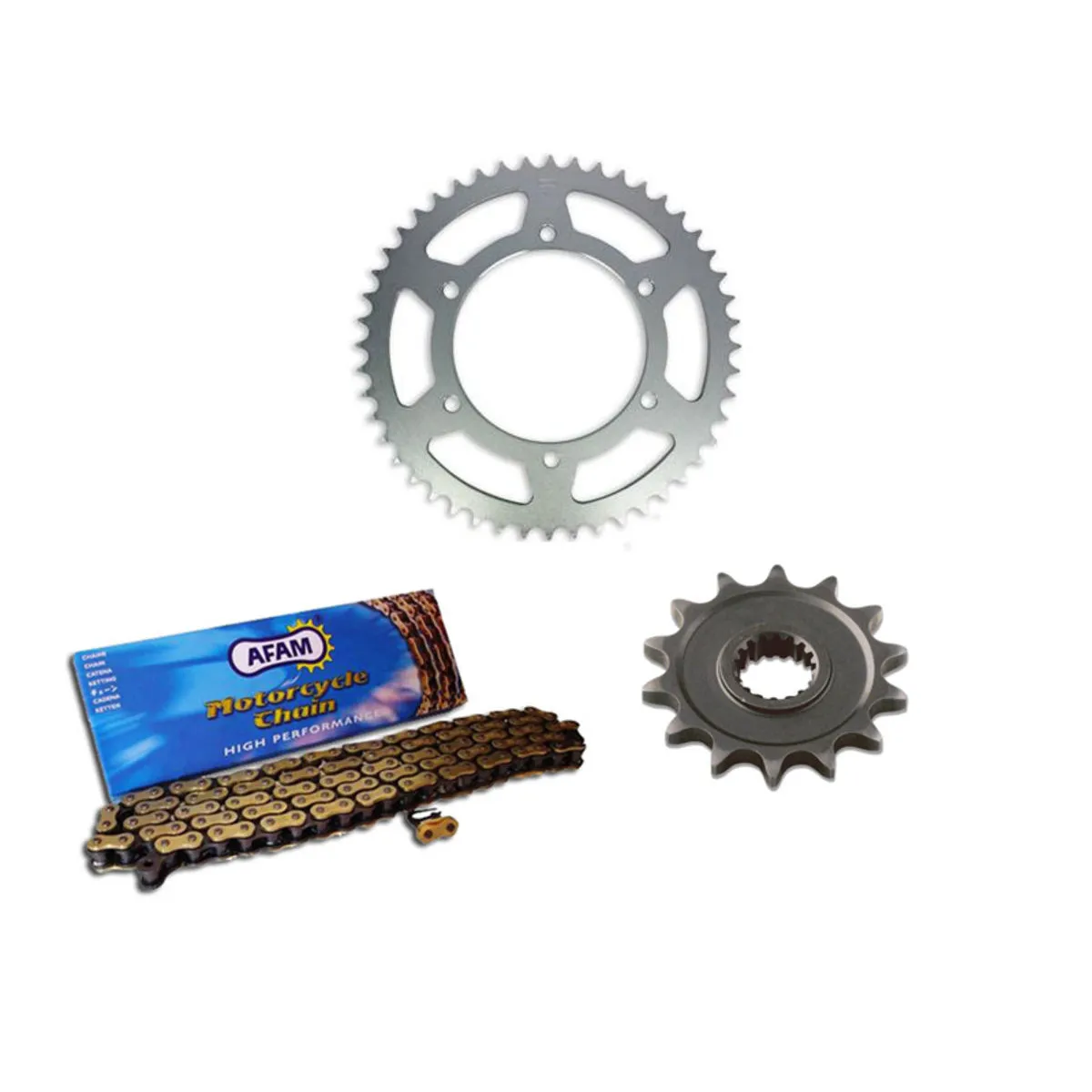 Kit chaine 520 AFAM - Couronne acier - Type de chaine au choix - KYMCO 250 MXU 2004-2013