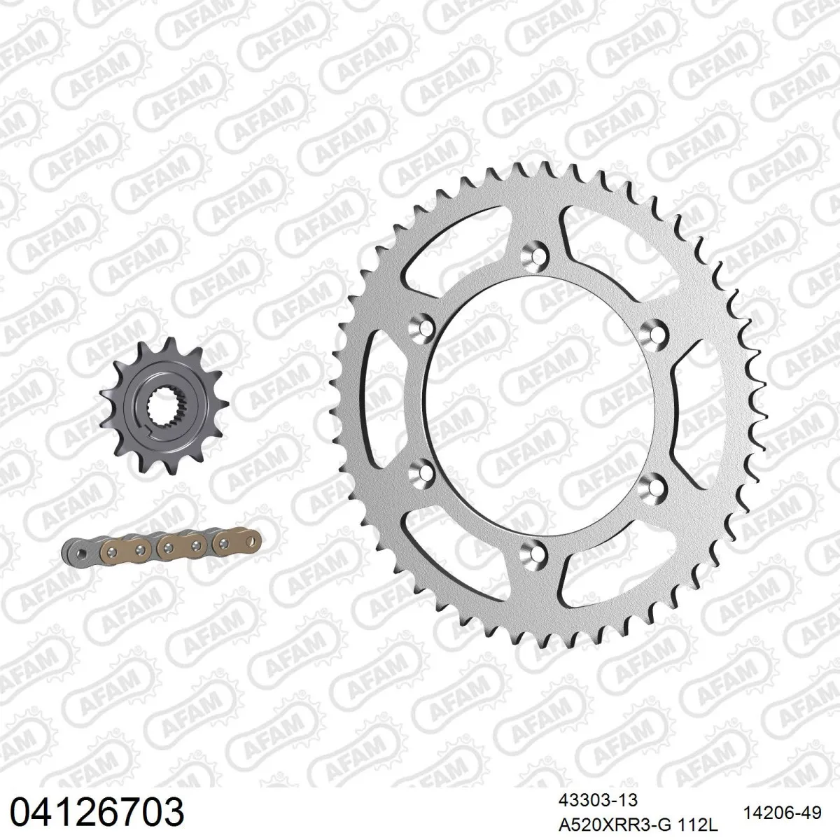 Kit chaine 520 AFAM - Couronne acier - Type de chaine au choix - SHERCO 250 SEF I 2014-2020