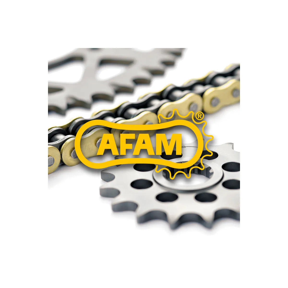 Kit chaine 520 AFAM - Couronne alu anti-boue - Type de chaine au choix - HUSQVARNA TE 610 1991-2000