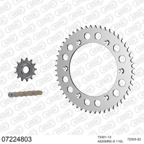 Kit chaine 520 AFAM - Couronne alu anti-boue - Type de chaine au choix - KTM MX 240 1984-1984