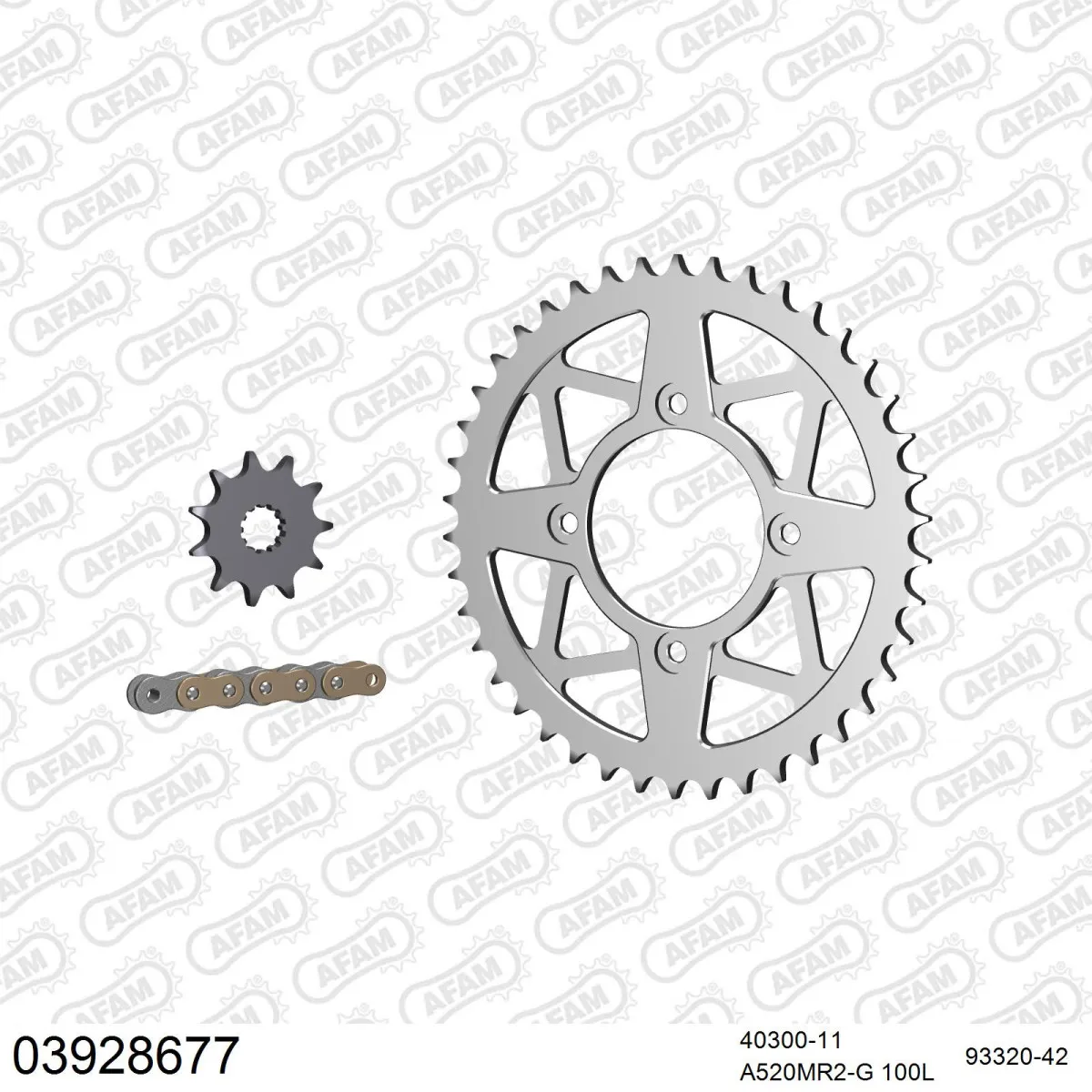 Kit chaine 520 AFAM - Couronne alu - Type de chaine au choix - BETA 270 REV 3 2005