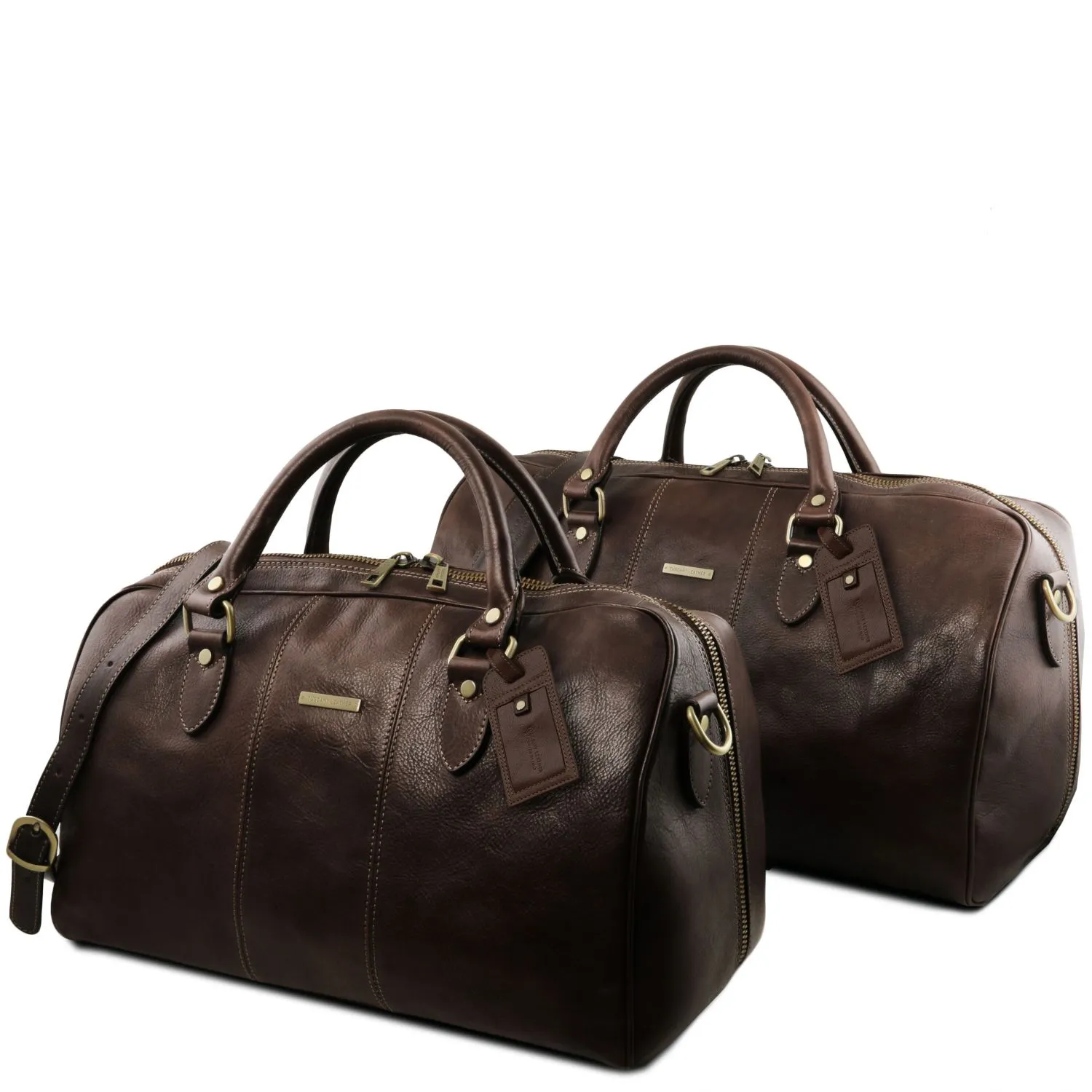 Lisbona Set de Voyage en Cuir Marron Foncé TL141659