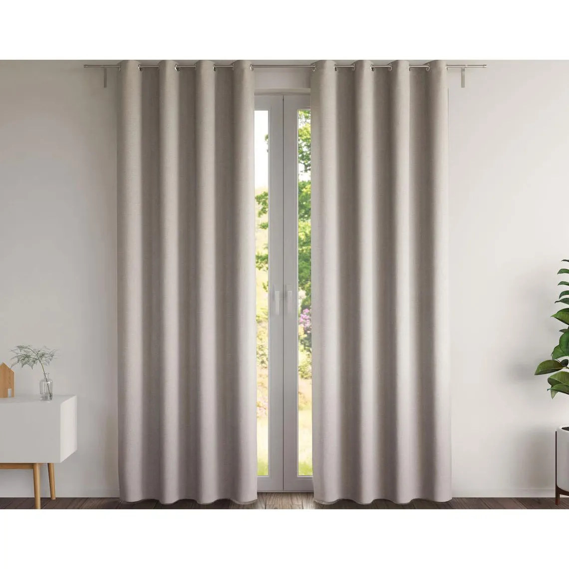 Rideau NATTE CHAMBRAY - sable | Rideaux 3 SUISSES