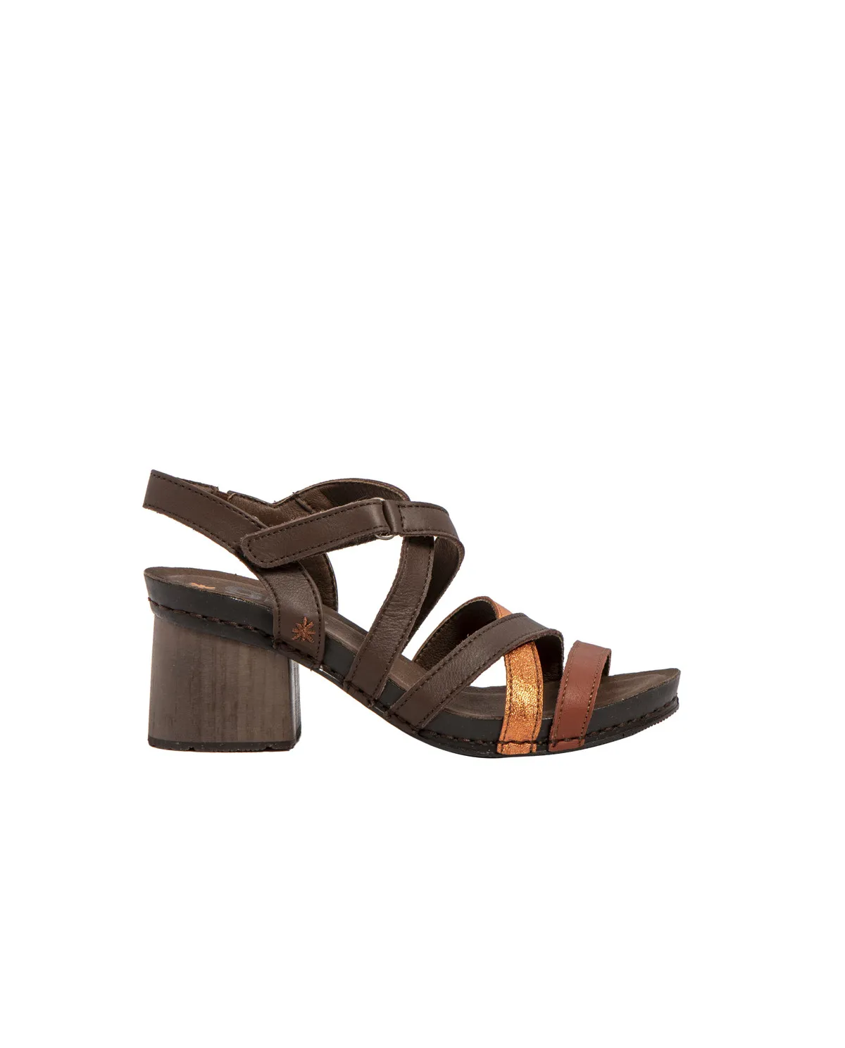 Sandales à talon bottier multi lanières - Multicolor