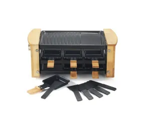Service à Raclette / Gril 900w Corps En Métal Et Finition Bois - KCWOOD6RP