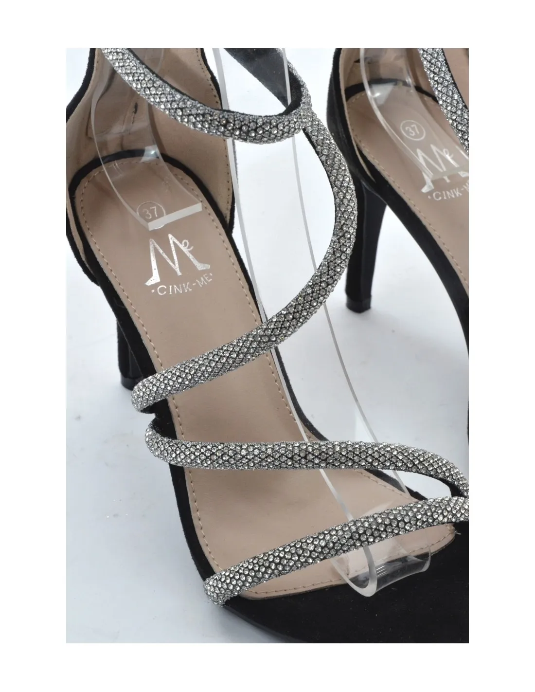 TALON STRASS NOIR-FEMME