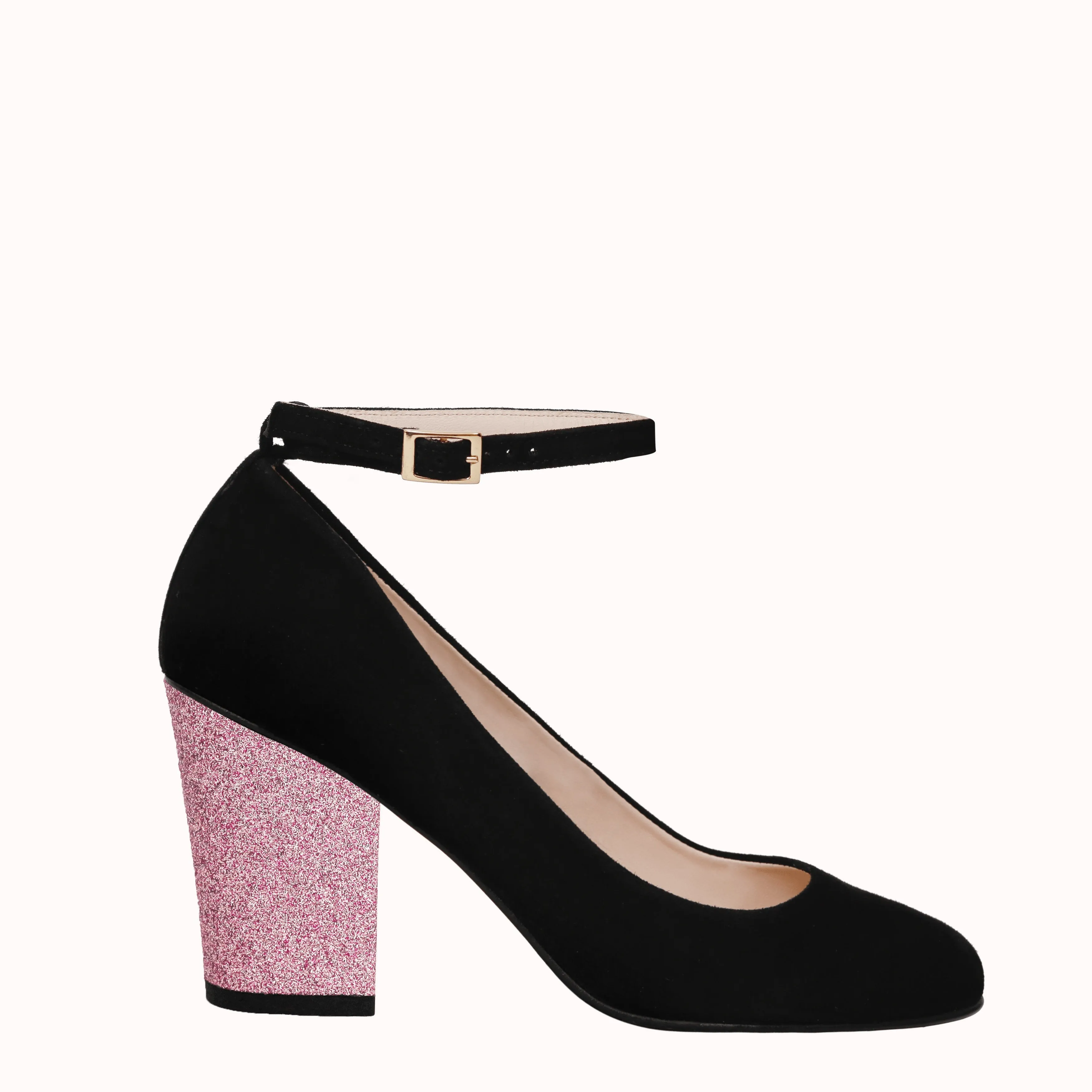 Talons Contemple-moi 8 cm Paillettes Roses