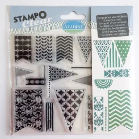 Tampons clear fanions drapeaux x 19