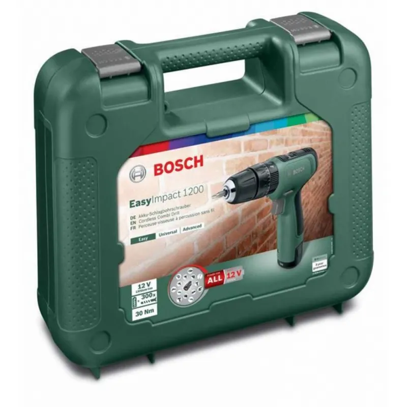 Visseuse sans fil 12V Bosch + Batterie 1,5 Ah EasyImpact 1200 Eclairage LED Malette